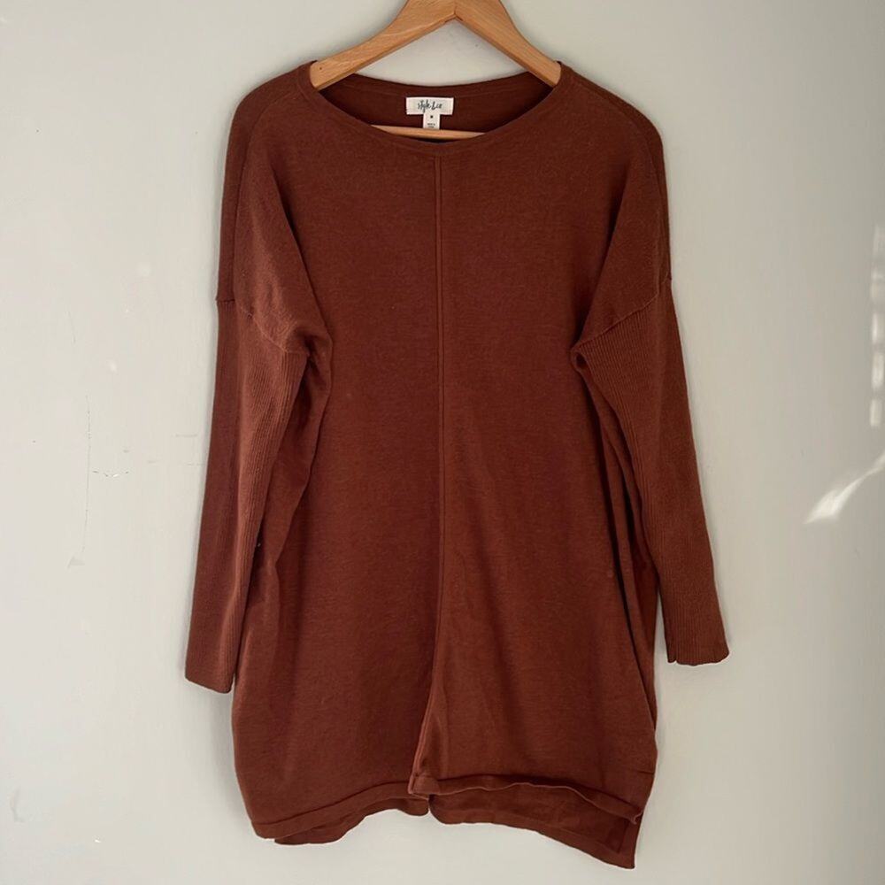 Style & Co Brown‎ Drop Shoulder Tunic Sweater | Size Medium